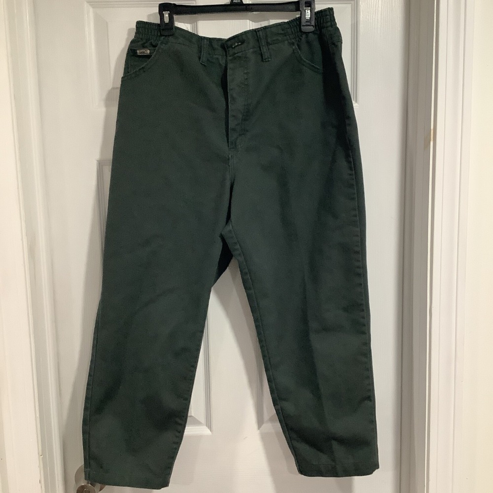 vintage lee Side Elastic at the Waist Green Jean Pants See Measurements For Sz.